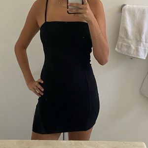 Simple black mini dress